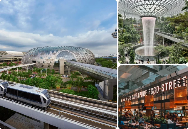 Changi Airport Jewel, Skytrain and food street