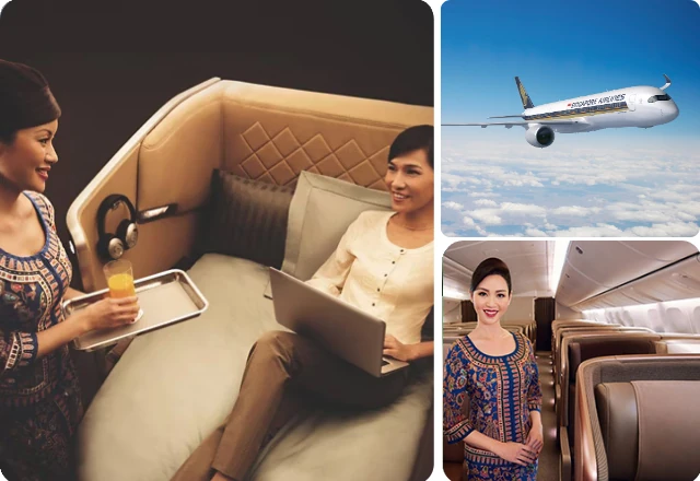 Singapore Airlines cabin, crew and aircraft